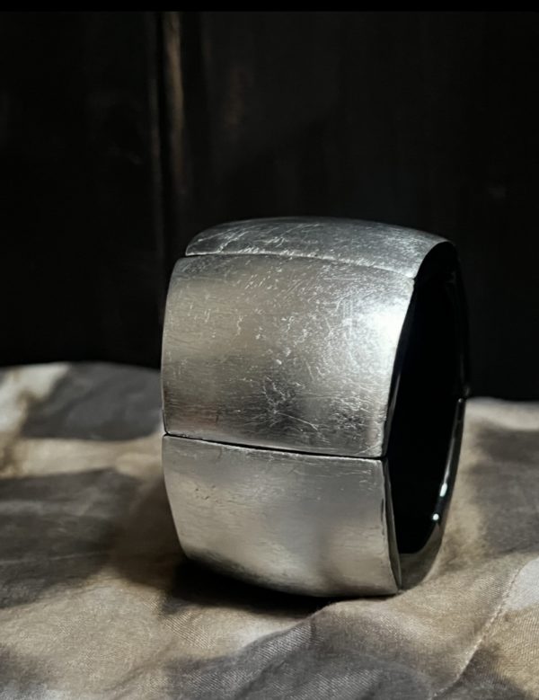 Manchette en corne laquée argent – Image 4