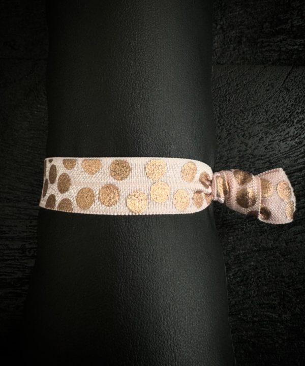 Bracelet élastique rose à pois