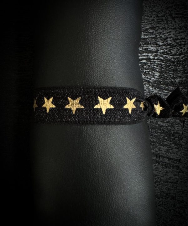 Bracelet élastique noir étoiles