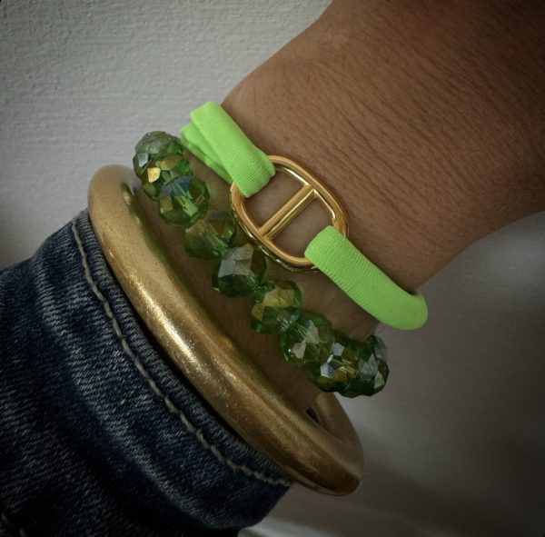 Bracelet Fizz plaqué or bouée - vert fluo – Image 2