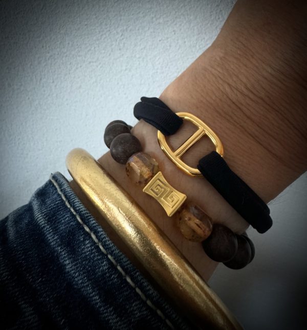 Bracelet Fizz plaqué or bouée - noir – Image 2