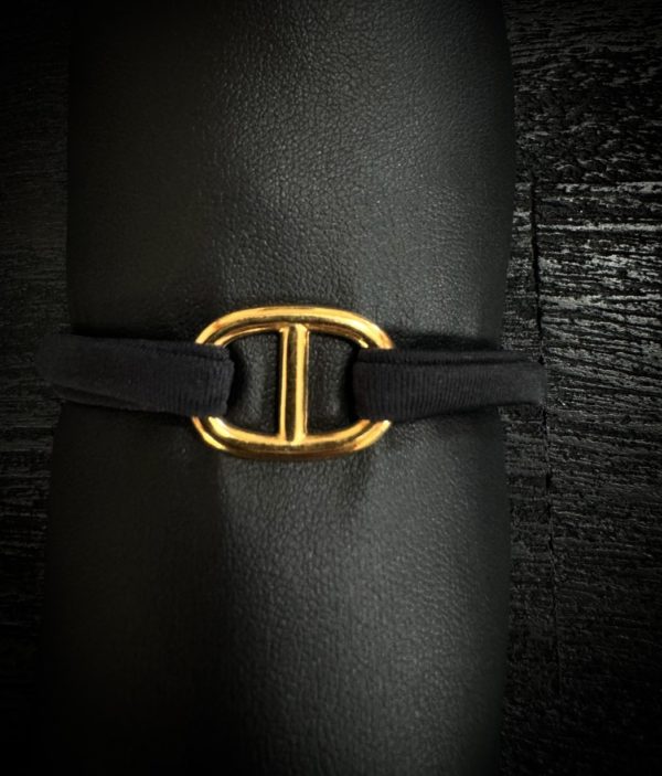 Bracelet Fizz plaqué or bouée - noir