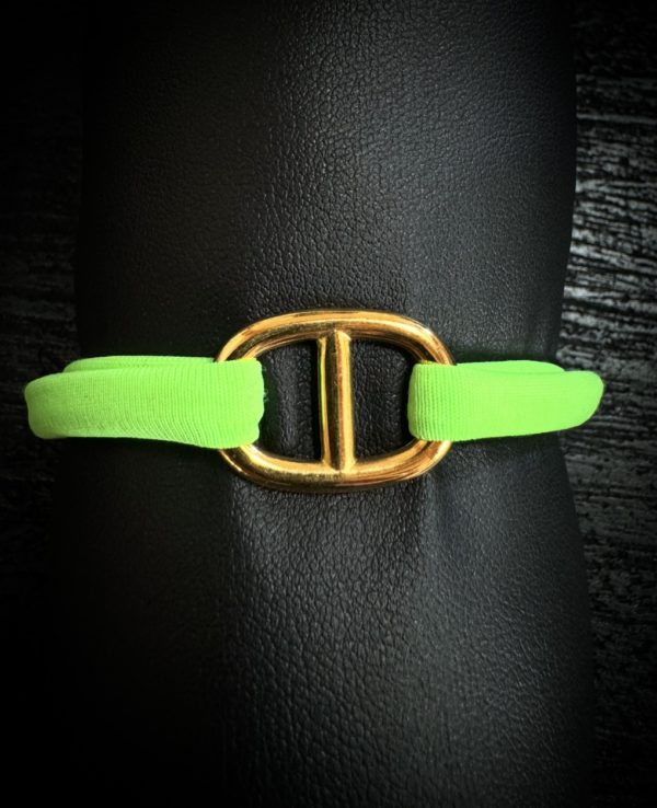 Bracelet Fizz plaqué or bouée - vert fluo