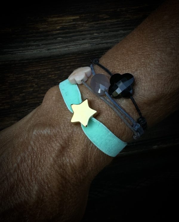 Bracelet velours étoile menthe – Image 3