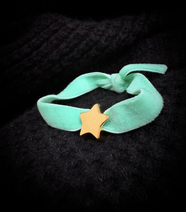 Bracelet velours étoile menthe – Image 2