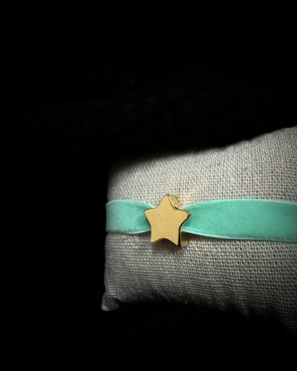 Bracelet velours étoile menthe