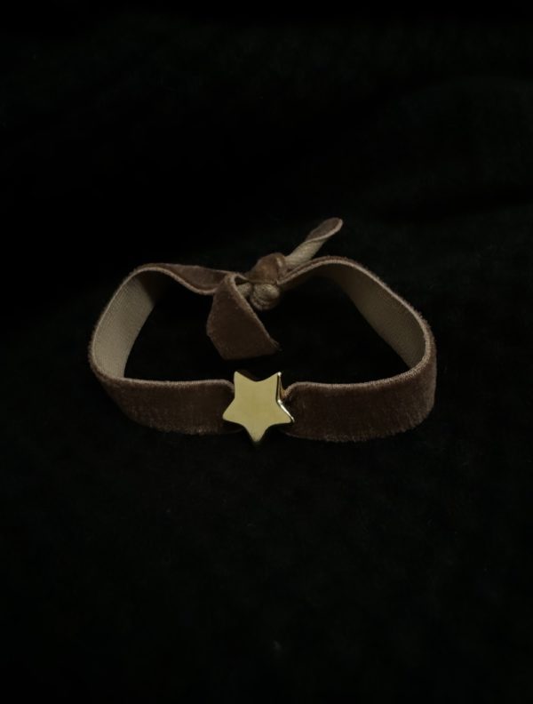 Bracelet velours étoile marron – Image 2