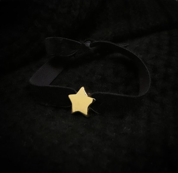 Bracelet velours étoile noir – Image 2