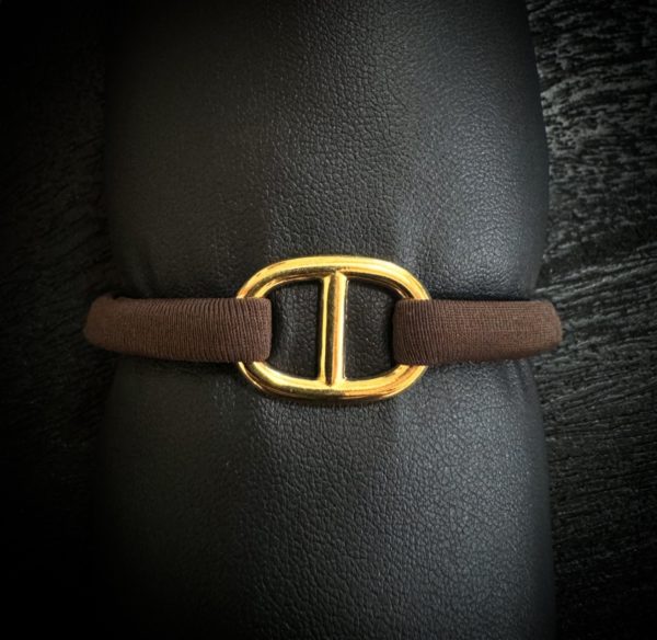 Bracelet Fizz plaqué or bouée - marron