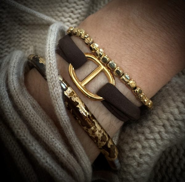 Bracelet Fizz plaqué or bouée - marron – Image 2