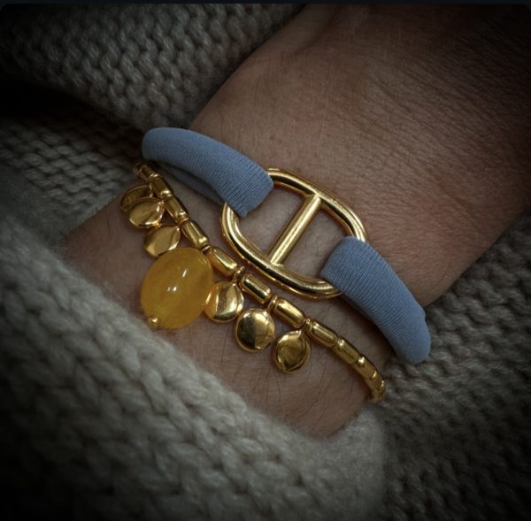 Bracelet Fizz plaqué or bouée - gris – Image 2