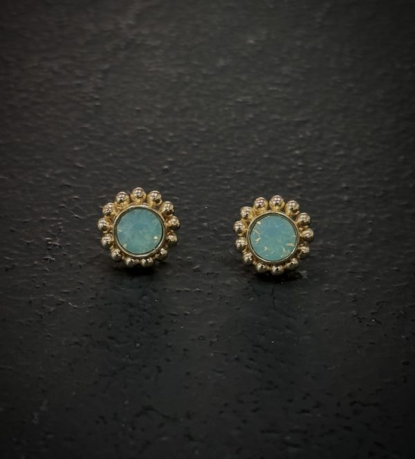 Boucles d'oreilles clou Swarovski opale pacifique