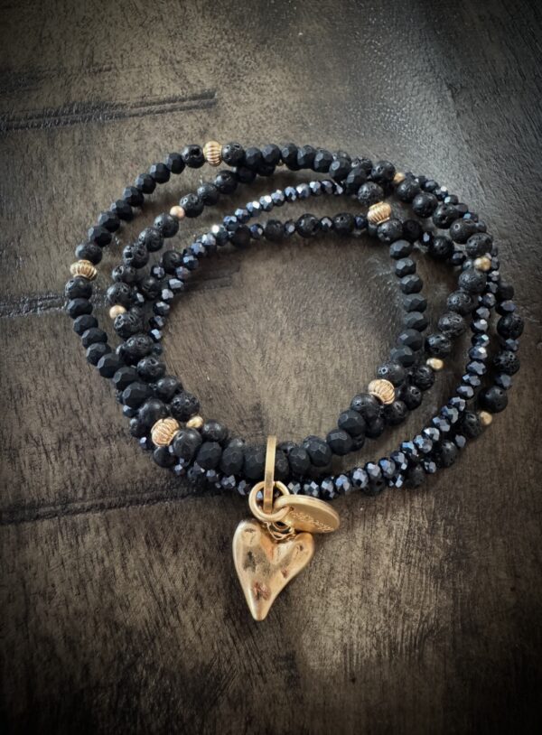 Set de 4 bracelets - noir et bleu nuit