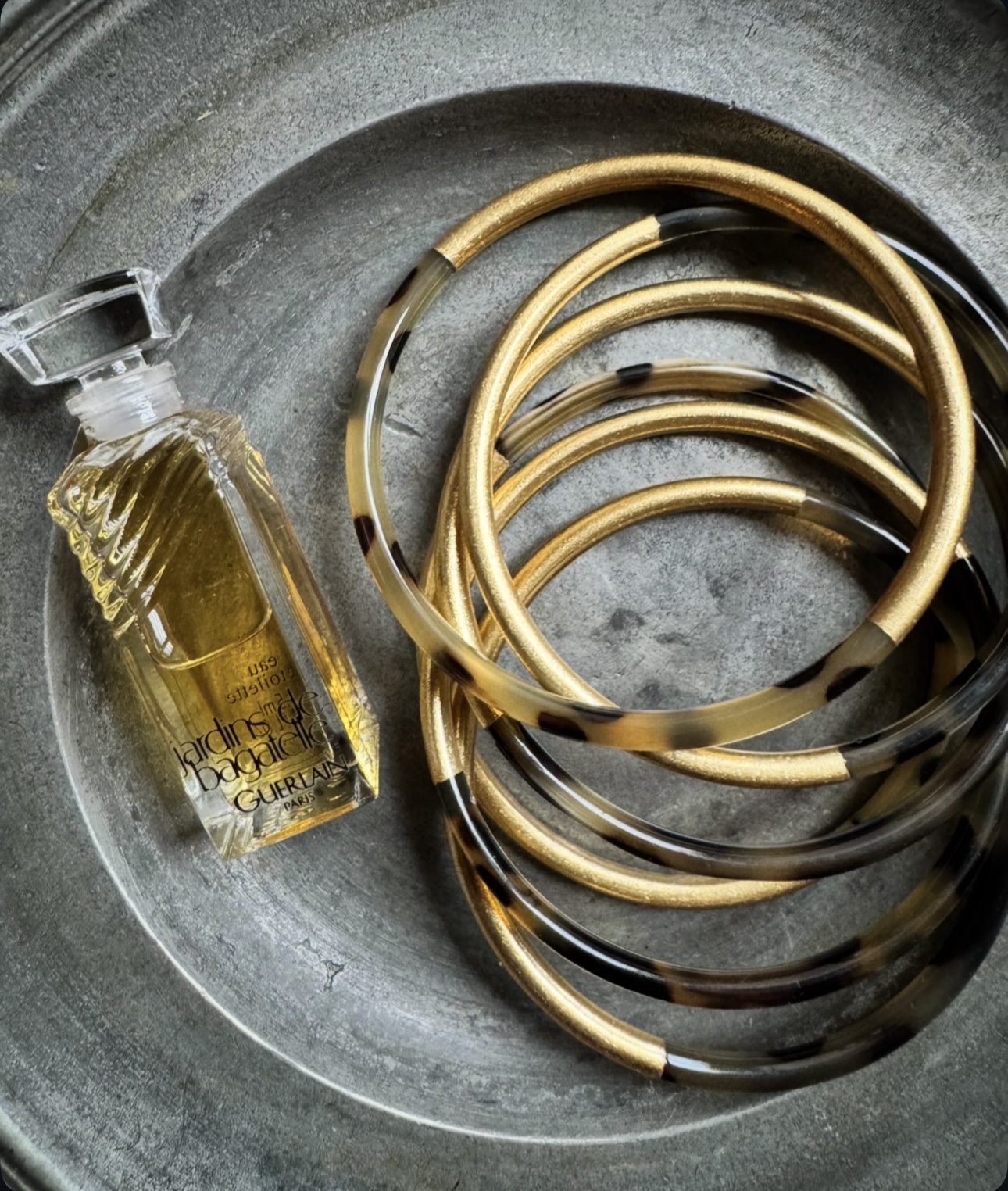 Jonc en corne de buffle naturelle - doré et léopard – Image 2