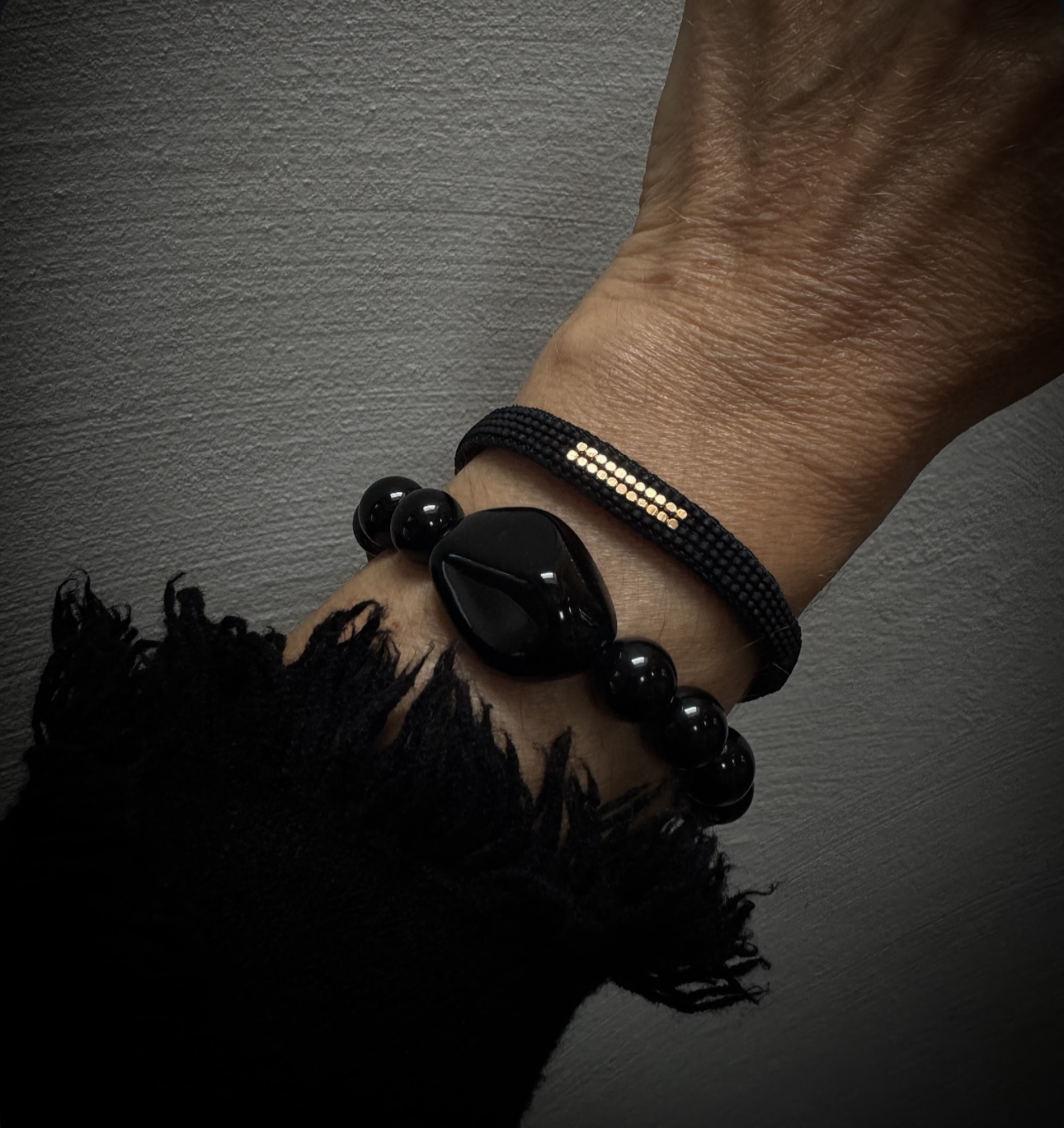 Bracelet cuir noir 1 – Image 4